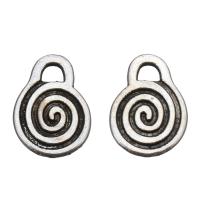 Zinc Alloy Flat Round Pendants, antique silver color plated Approx 3mm 