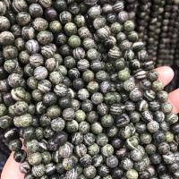 Grüner Zebra-Jaspis Perle, verschiedene Größen vorhanden, Länge:ca. 15 ZollInch, verkauft von Strang