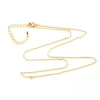 Brass Chain Necklace, with 50mm extender chain, real gold plated, oval chain, nickel, lead & cadmium free Approx 15.7 Inch 