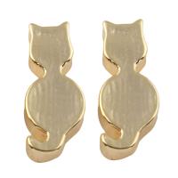 Animal Brass Beads, Cat, real gold plated, nickel, lead & cadmium free Approx 2mm 
