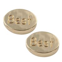 Zinc Alloy Jewelry Beads, gold color plated, with letter pattern, lead & cadmium free Approx 1mm 