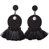 Zinc Alloy Tassel Earring, with Nylon Cord, plated, for woman 