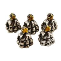 Zinc Alloy Jewelry Beads, Christmas Tree, antique silver color plated, enamel, lead & cadmium free Approx 4mm 
