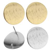 Brass Earring Drop Component, Flat Round, plated, with loop 0.8mm Approx 2mm 