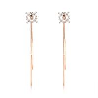 Cubic Zircon Brass Earring, real gold plated, for woman & with cubic zirconia 