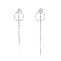 Cubic Zircon Brass Earring, platinum plated, for woman & with cubic zirconia 