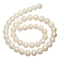 Round Cultured Freshwater Pearl Beads, natural, white, 9-10mm Approx 0.8mm Approx 15.5 Inch 