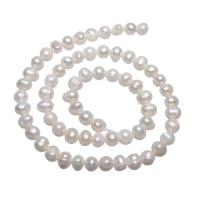 Potato Cultured Freshwater Pearl Beads, natural, white, 5-6mm Approx 0.8mm Approx 14.5 Inch 