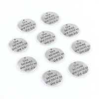 Zinc Alloy Flat Round Pendants, antique silver color plated, silver color, nickel, lead & cadmium free, 22mm 