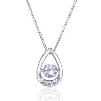 Cubic Zirconia Sterling Silver Pendants, 925 Sterling Silver, Teardrop, silver color plated, with cubic zirconia Approx 3-5mm 