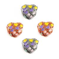 Zinc Alloy Large Hole Beads, Heart, plated, enamel lead & cadmium free Approx 6mm 