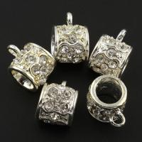 Zinc Alloy Bail Beads, silver color plated, with rhinestone Approx 2-6mm 