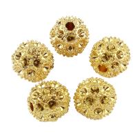 Zinklegierung Perlen Einstellung, rund, goldfarben plattiert, 12mm, Bohrung:ca. 2mm, 10PCs/Tasche, verkauft von Tasche