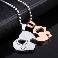 Stainless Steel Puzzle Couple Pendant, Heart, plated, for couple, 30mm, 24mm Approx 3-5mm 
