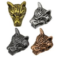 Animal Brass Beads, Wolf, plated Approx 2mm 