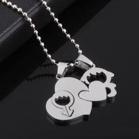 Stainless Steel Puzzle Couple Pendant, original color Approx 3-5mm 