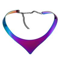 Iron Collar Necklace, with 5.12Inch extender chain, plated, for woman, 35mm, Inner Approx 105mm 