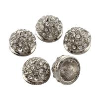 Zinc Alloy Cabochon, platinum color plated, with rhinestone 