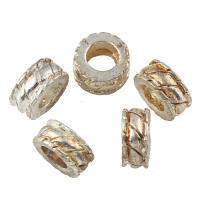 Zinc Alloy Large Hole Beads, Tube, platinum color plated Approx 6mm 