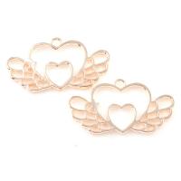 Zinc Alloy Heart Pendants, rose gold color plated Approx 2mm 