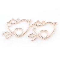 Zinc Alloy Heart Pendants, rose gold color plated Approx 1mm 