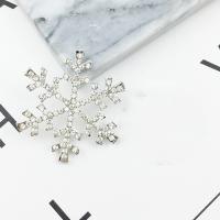 Zinc Alloy Cell Phone DIY Kit, Snowflake, silver color plated, with rhinestone 