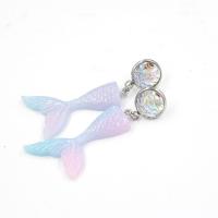 Stainless Steel Drop Earring, with Resin, Mermaid tail, for woman 