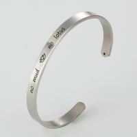 Stainless Steel Cuff Bangle, Alphabet Letter, plated, Unisex & adjustable Inner Approx 62mm 