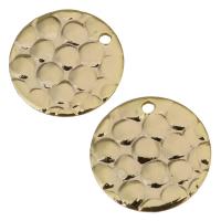 Латунные ювелирные кулоны, Латунь, Плоская круглая форма, плакированный настоящим золотом отверстие:Приблизительно 0.5mm, продается PC