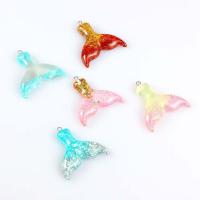 Resin Pendant, with PC Plastic, Mermaid tail, for woman & enamel Approx 2.5mm 