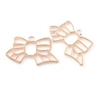 Zinc Alloy Bowkont Pendants, Bowknot, rose gold color plated Approx 1mm 
