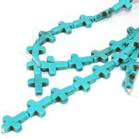 Natural Turquoise Beads, with Crystal Thread, Cross Approx 1-2mm Approx 16 Inch, Approx 