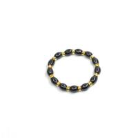 Hematite Bracelet, with Crystal Thread & Zinc Alloy, gold color plated, elastic & Unisex & anti-fatigue Approx 8 Inch 