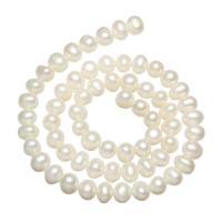 Potato Cultured Freshwater Pearl Beads, with troll, white, 9-10mm Approx 0.8mm .3 Inch 