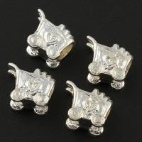 Zinc Alloy Jewelry Beads, silver color plated Approx 2.5mm 