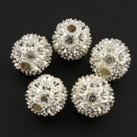Zinc Alloy Beads Setting, Round, silver color plated Approx 1mm 