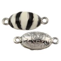 Zinc Alloy Magnetic Clasp, Oval, platinum color plated, enamel Approx 1.5mm 