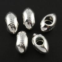 Zinc Alloy Jewelry Beads, Rugby Ball, platinum color plated Approx 4mm 