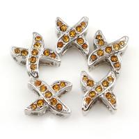 Zinc Alloy Cabochon, Letter X, platinum color plated, with rhinestone 