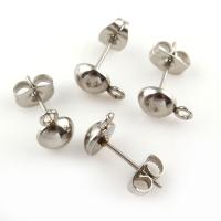 Zinc Alloy Stud Earring, stainless steel post pin, with loop, original color Approx 1.5mm 