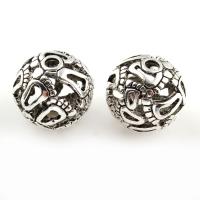 Zinc Alloy Hollow Beads, Round, antique silver color plated, 20mm Approx 3.5mm 