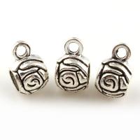 Zinc Alloy Bail Beads, Round, antique silver color plated Approx 