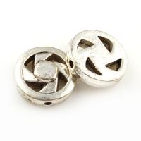 Zinc Alloy Jewelry Beads, Flat Round, antique silver color plated Approx 1mm, Approx 
