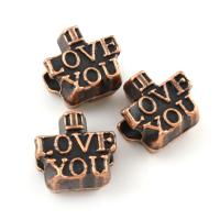 Zinc Alloy Large Hole Beads, Alphabet Letter, antique copper color plated Approx 4mm, Approx 