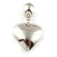 Zinc Alloy Heart Pendants, silver color plated Approx 15mm 