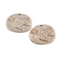 Zinc Alloy Flat Round Pendants, gold color plated Approx 1.5mm 