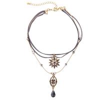 Zinc Alloy Choker Necklace, with PU Leather, with 8cm extender chain, plated, for woman &  & with rhinestone, 50mm Approx 11.8 Inch 