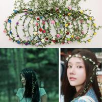 Bridal Hair Wreath, PU Leather, for woman, mixed colors, 180mm 