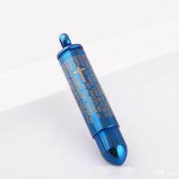 Bala de acero inoxidable colgante, Azul plateado, 10x51.5mm, agujero:aproximado 1-3mm, Vendido por UD