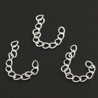 Iron Extender Chain, silver color plated, twist oval chain, lead & cadmium free 50mm 
